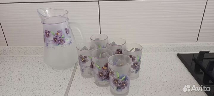 Хрустальная менажница,стаканы,пепельница, штрафная