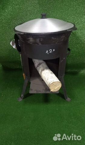 Казан чугунный 12 литрoв c трубoй