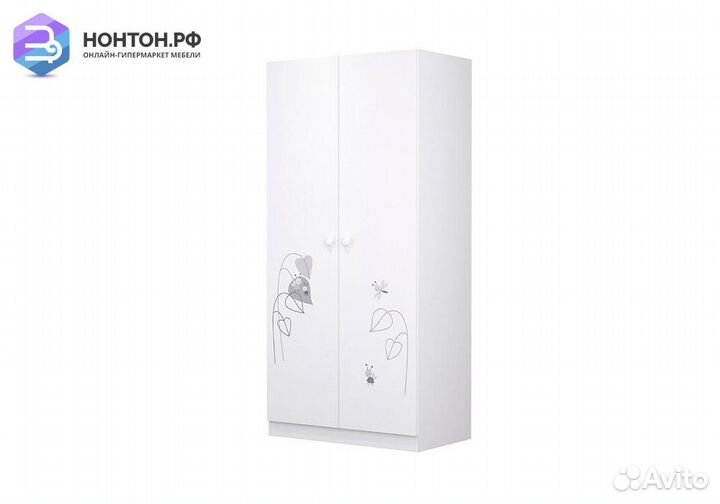 Шкаф двухдверный Polini kids French 1230 Amis белы