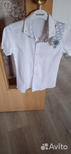 Белая рубашка на мальчика 128