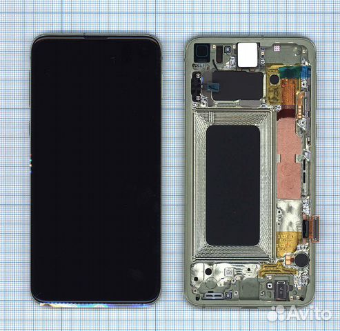 Дисплей Samsung SM-G970FD желтый+рамка Orig