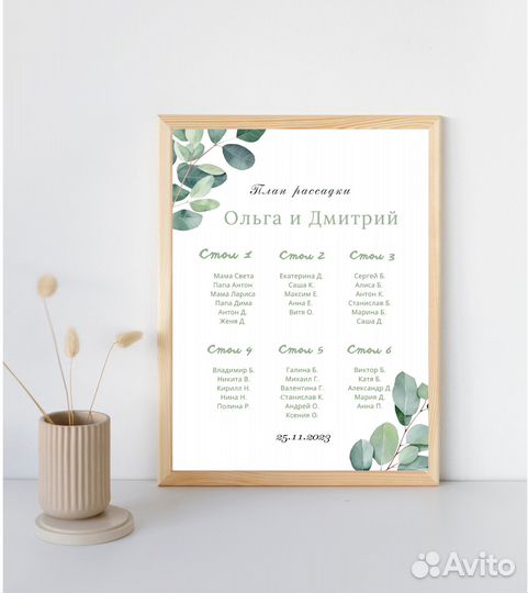 План рассадки гостей