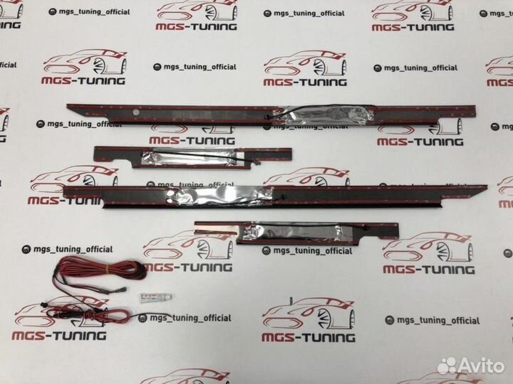 Накладки порогов AMG black Mercedes w463 подсветка