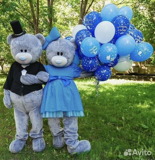 Аэромедведь Барни и ростовые куклы Мишка и Зая