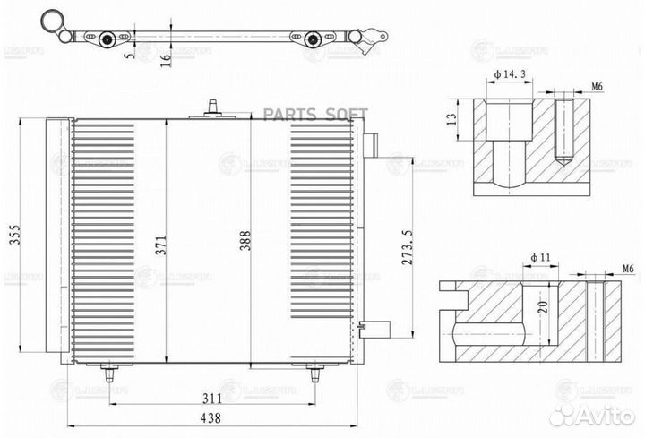 Luzar lrac2008 Радиатор кондиционера Peugeot 207