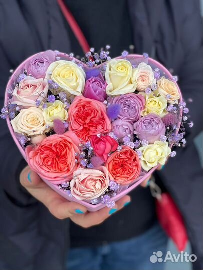 Букетная композиция сердце