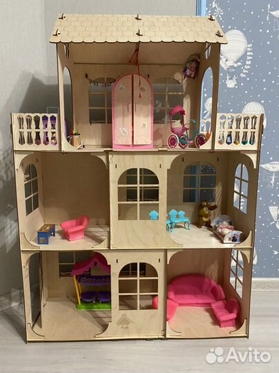 Домик кукольный 3 этажа