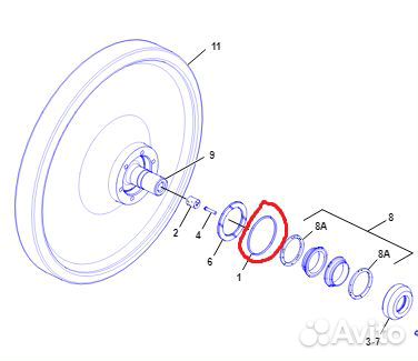 Уплотнительное кольцо ленивца CAT 8H-7521