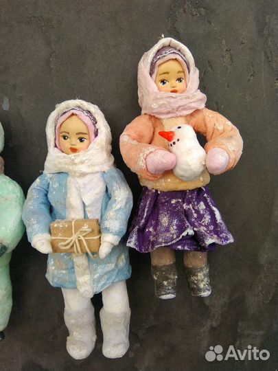 Ватные ёлочные игрушки СССР реплика