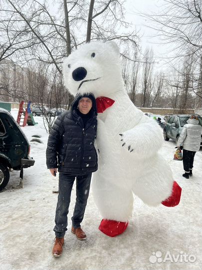 Белый мишка поздравление ростовой