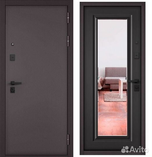 Дверь входная металлическая с зеркалом