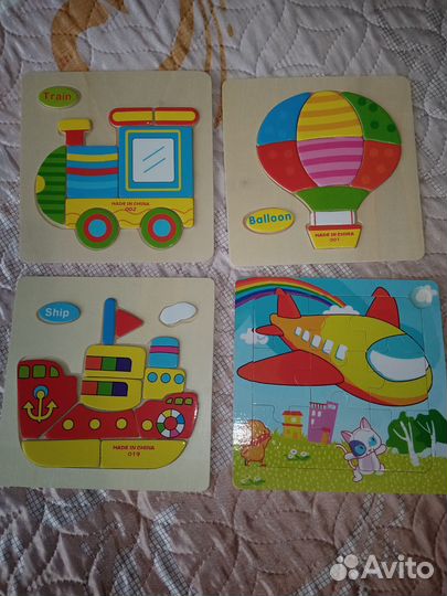 Деревянные пазлы вкладыши