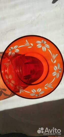 Редкая Салатница из цветного стекла СССР