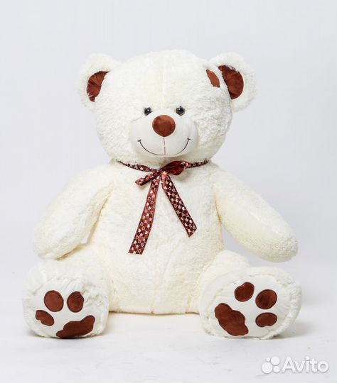 Мягкая плюшевая игрушка мишка Тони 150 см молочный