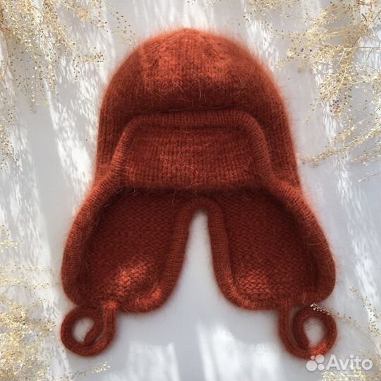 Вязаная шапка - ушанка на заказ