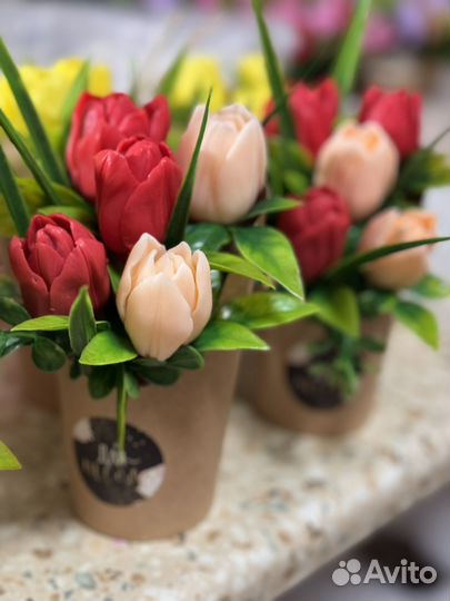 Букет из мыла тюльпаны на 8 марта