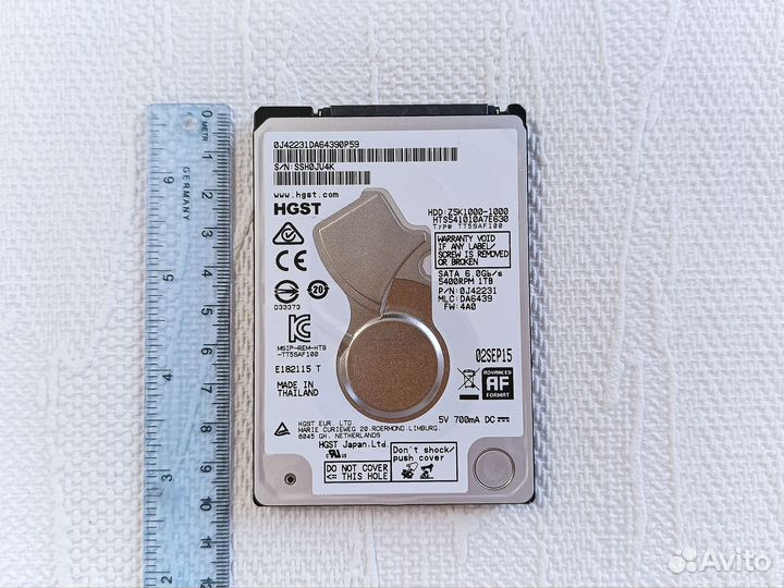 Внешний жёсткий диск HDD 1Тб hgst HTS541010A7E630