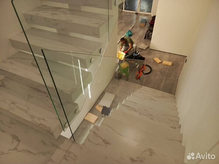 Перила для лестницы стеклянные ограждения