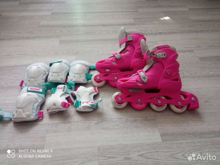 Роликовые коньки детские с защитой с 32-35