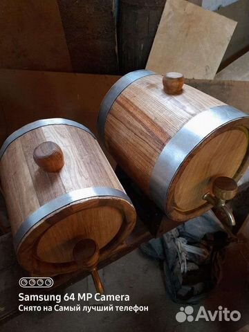 Деревянная бочка для рыбака под алкоголь