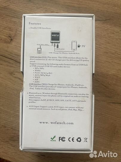 Адаптер Bluetooth wefa WF-606 для автомобиля Mazda