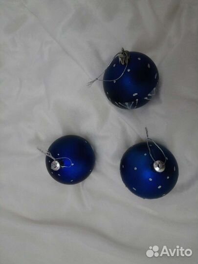 Елочные шары синие
