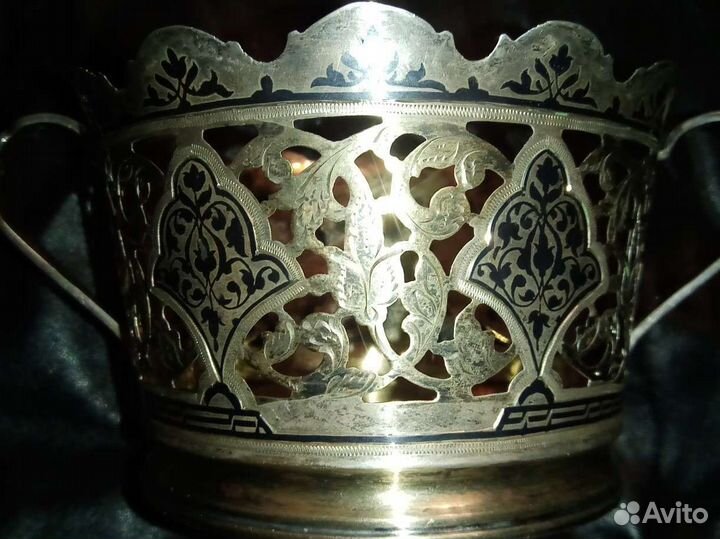 Конфетница Кубачи серебро 875 пр