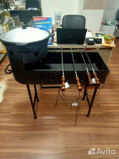 Мангал с печью под казан