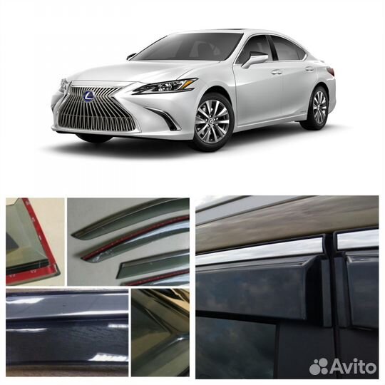 Дефлекторы-окон Нерж-молдинг Lexus ES -7-поколение