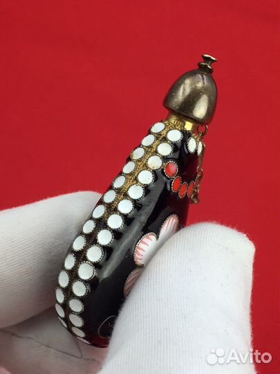 Флакон серебро 916 эмаль СССР