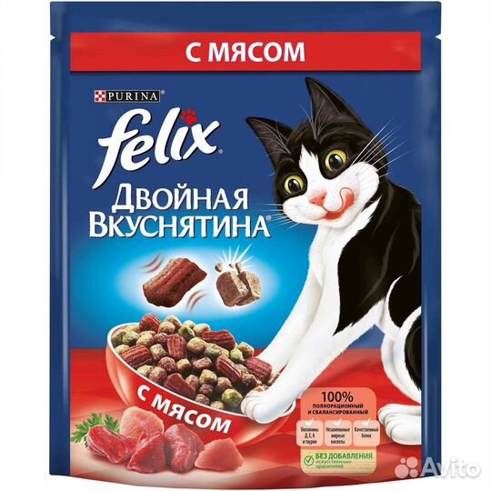 Корм Felix двойная вкуснятина для взрослых кошек