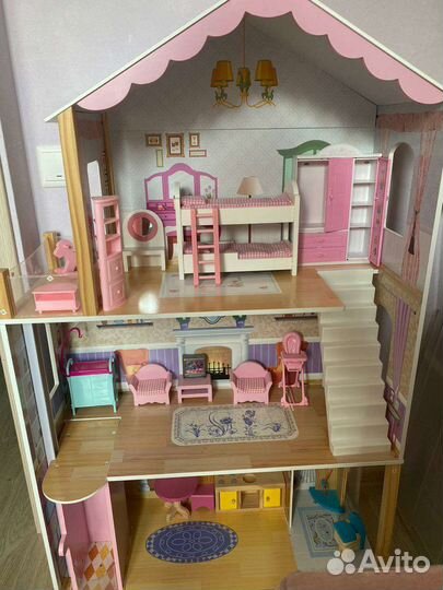 Кукольный домик для барби с мебелью