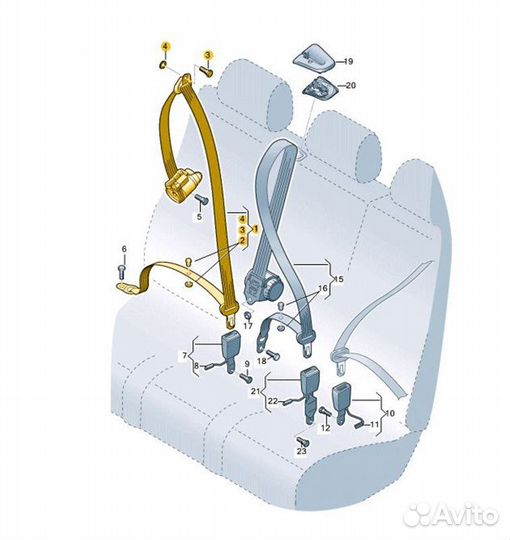 Ремень безопасности задний правый Audi Q7 4MB
