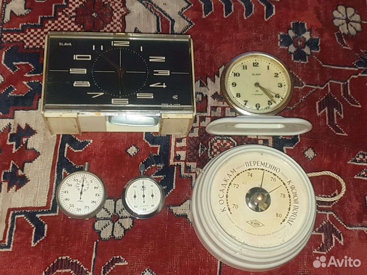 Часы слава СССР черные, редкие секундомеры