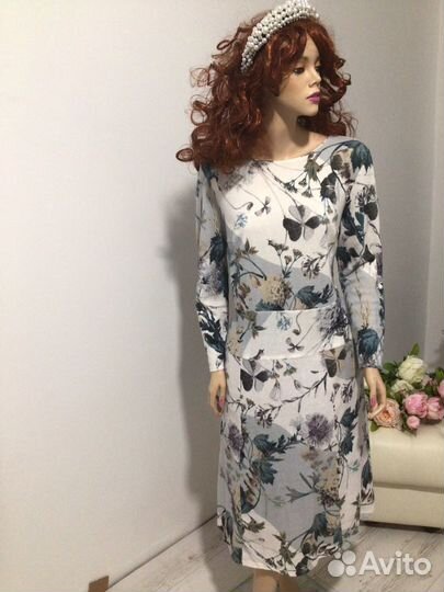 Платье романтичное вязаный трикотаж 48-52 р