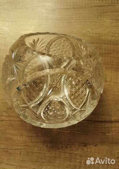 Корзинка хрустальная для фруктов, малая d18см