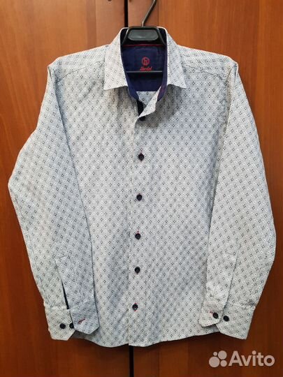 Стильная рубашка светло-серая 134