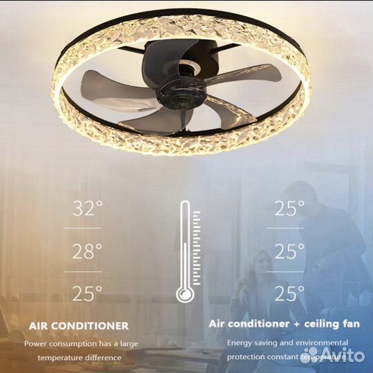 Люстра светодиодная с вентилятором