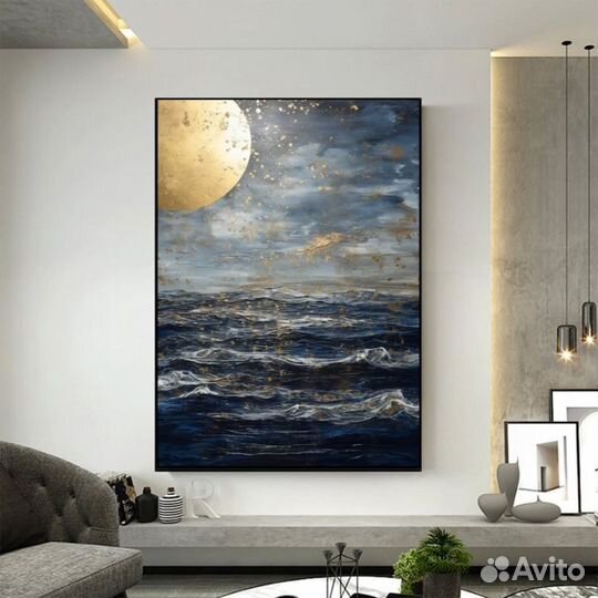 Картина маслом Ночной океан