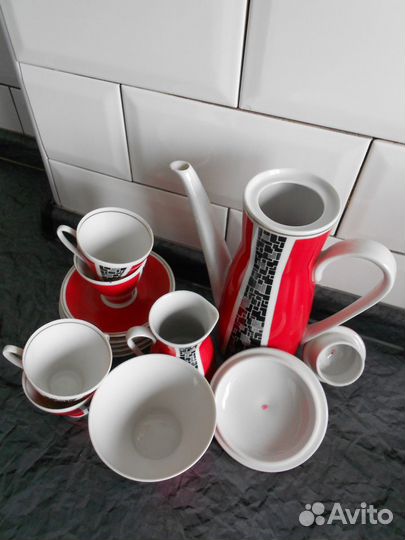 Фарфоровый кофейный сервиз гдр