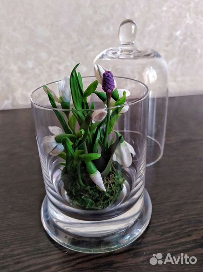 Подснежники в стекле - 3 вида (ручная работа)