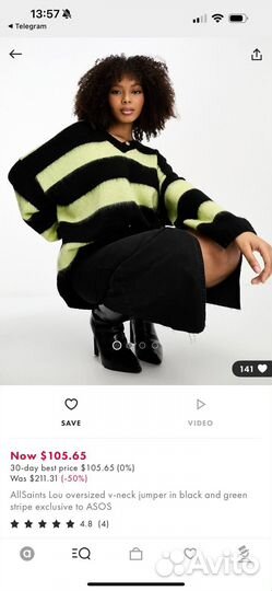 Свитер Allsaints All saints текущая коллекция