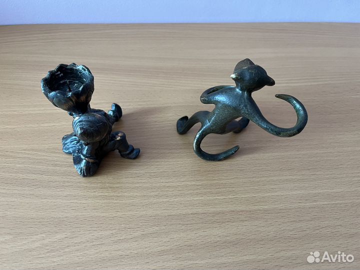 Фигурки, подсвечник из цветных металлов, бронза
