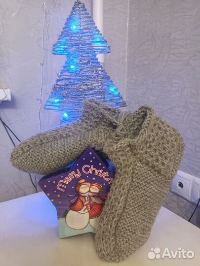 Вязаные следки носки