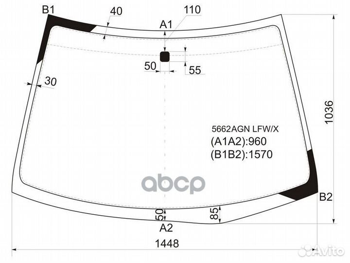 Стекло лобовое Mitsubishi RVR 97-02 / Space Runner