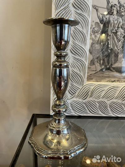 Старинная гравюра, ваза серебрение. Англия