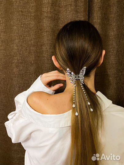 Заколка для волос крабик бабочка