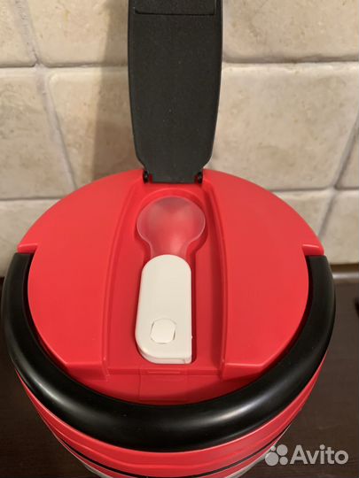 Ланч бокс термос с ложкой и 2 мя емкостями