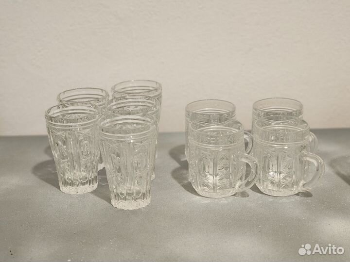 Стаканы СССР, гранёные, хрустальные