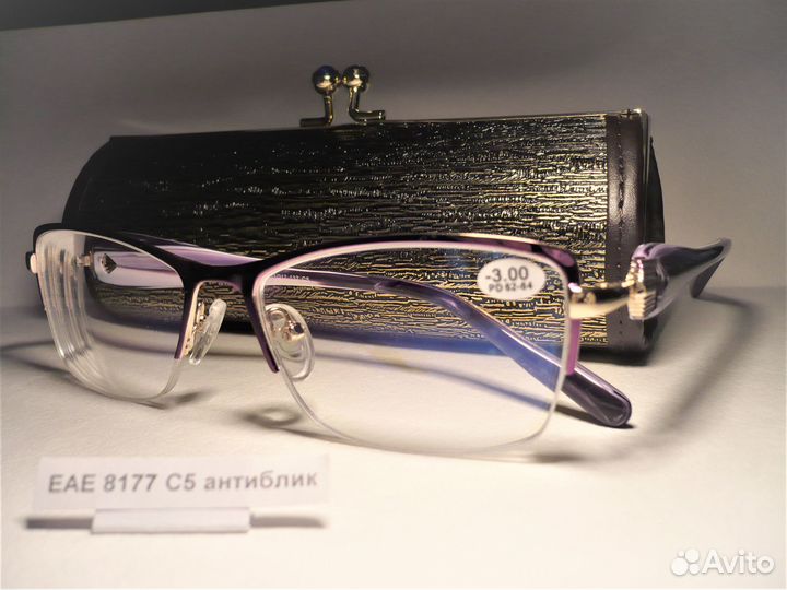 Очки готовые, еае 8177 антиблик, женские, минусы